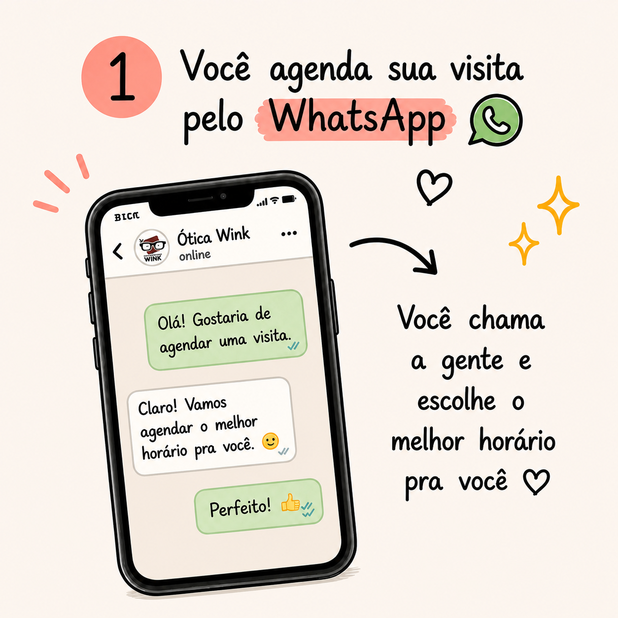 Agendamento de atendimento óptico pelo WhatsApp em Curitiba