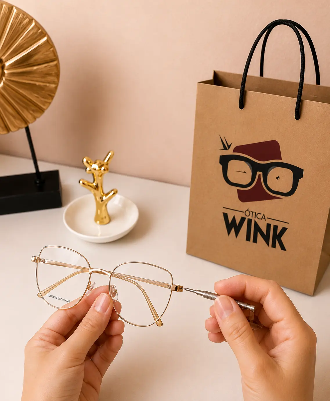 Entrega de óculos prontos com ajustes finais pela Ótica Wink